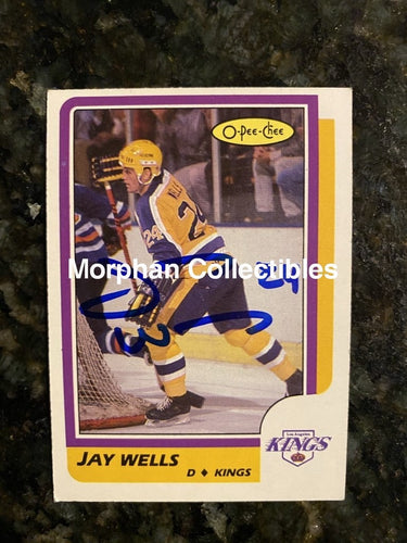 Jay Wells - Autographed Card 1986-87 Opc #6