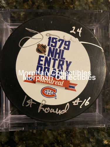 Jay Wells - Autographed Puck 1979 Draft #2