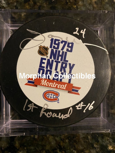 Jay Wells - Autographed Puck 1979 Draft #2