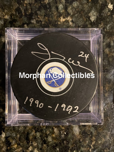 Jay Wells - Autographed Puck Buffalo Sabres #1