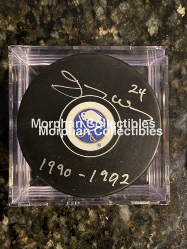 Jay Wells - Autographed Puck Buffalo Sabres #1
