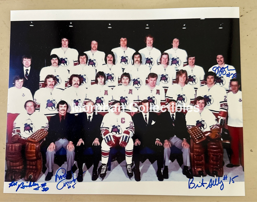 Jeff Jacqques/Les Binkley/Michael Amodeo/Brit Selby - Autographed Photo - Toronto Toros WHA Team 8x10 Photo Photo