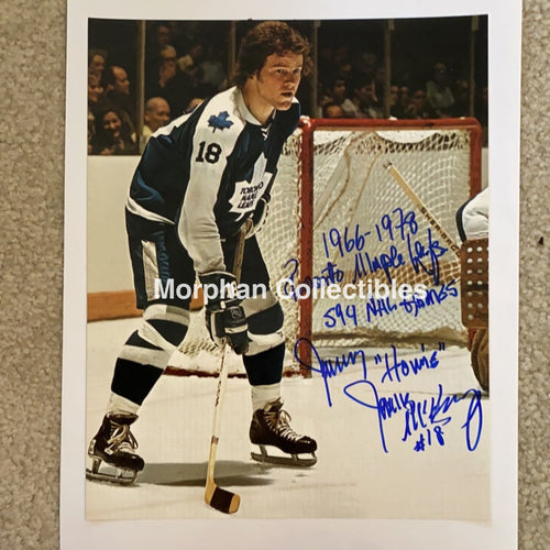 Jim Mckenny - Autographed 8X10 Photo Toronto Maple Leafs