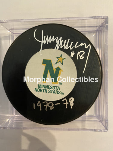 Jim Mckenny - Autographed Puck Minnesota North Stars