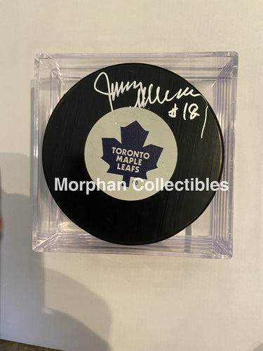 Jim Mckenny - Autographed Puck Toronto Maple Leafs