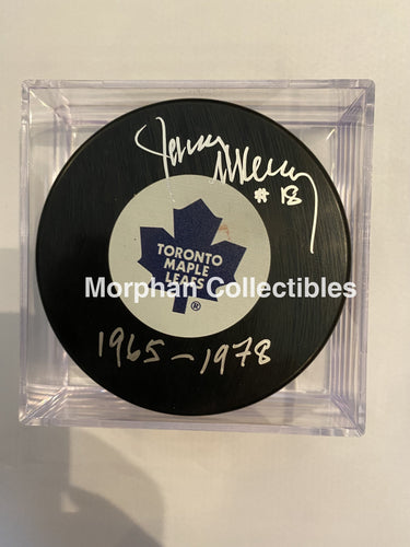Jim Mckenny - Autographed Puck Toronto Maple Leafs