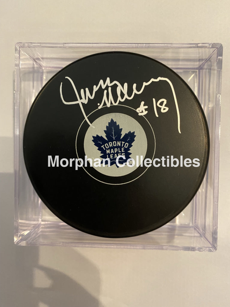Jim Mckenny - Autographed Puck Toronto Maple Leafs