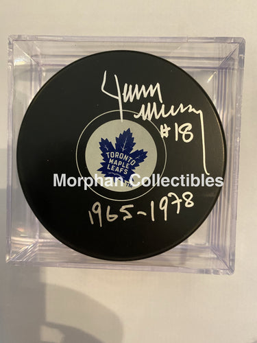 Jim Mckenny - Autographed Puck Toronto Maple Leafs
