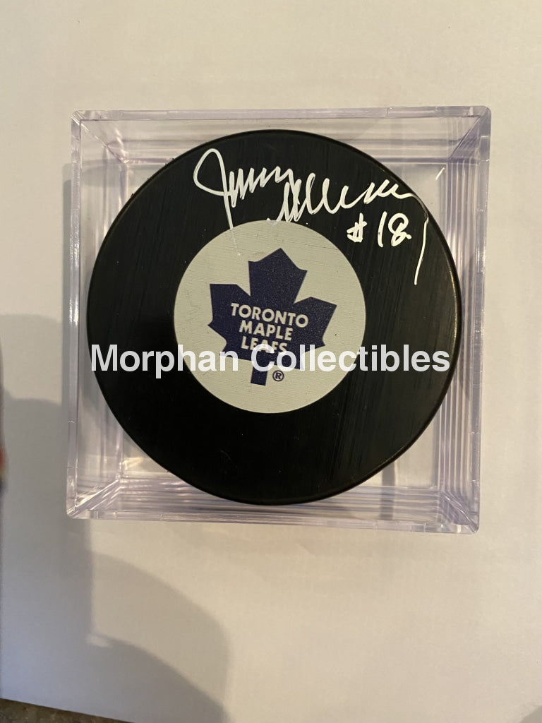 Jim Mckenny - Autographed Puck Toronto Maple Leafs