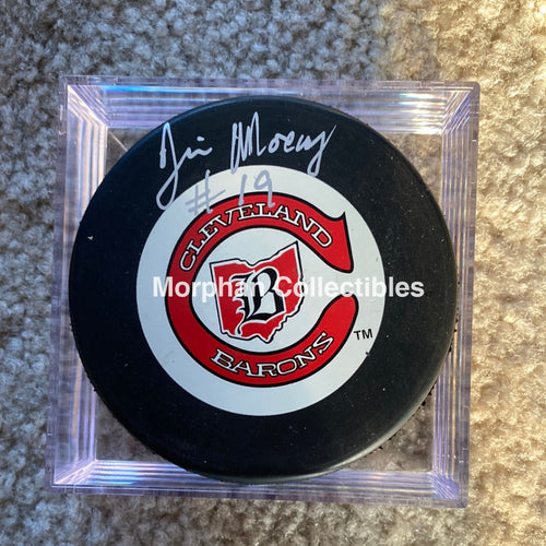 Jim Moxey - Autographed Puck Cleveland Barons