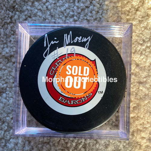 Jim Moxey - Autographed Puck Cleveland Barons