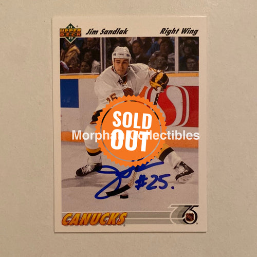 Jim Sandlak - Autographed Card Upper Deck 1991-92