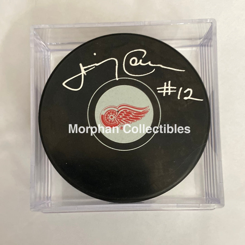 Jimmy Carson - Autographed Puck Detroit Red Wings