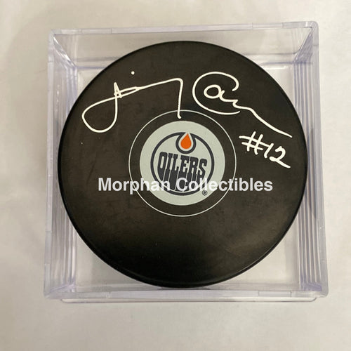 Jimmy Carson - Autographed Puck Hartford Whalers