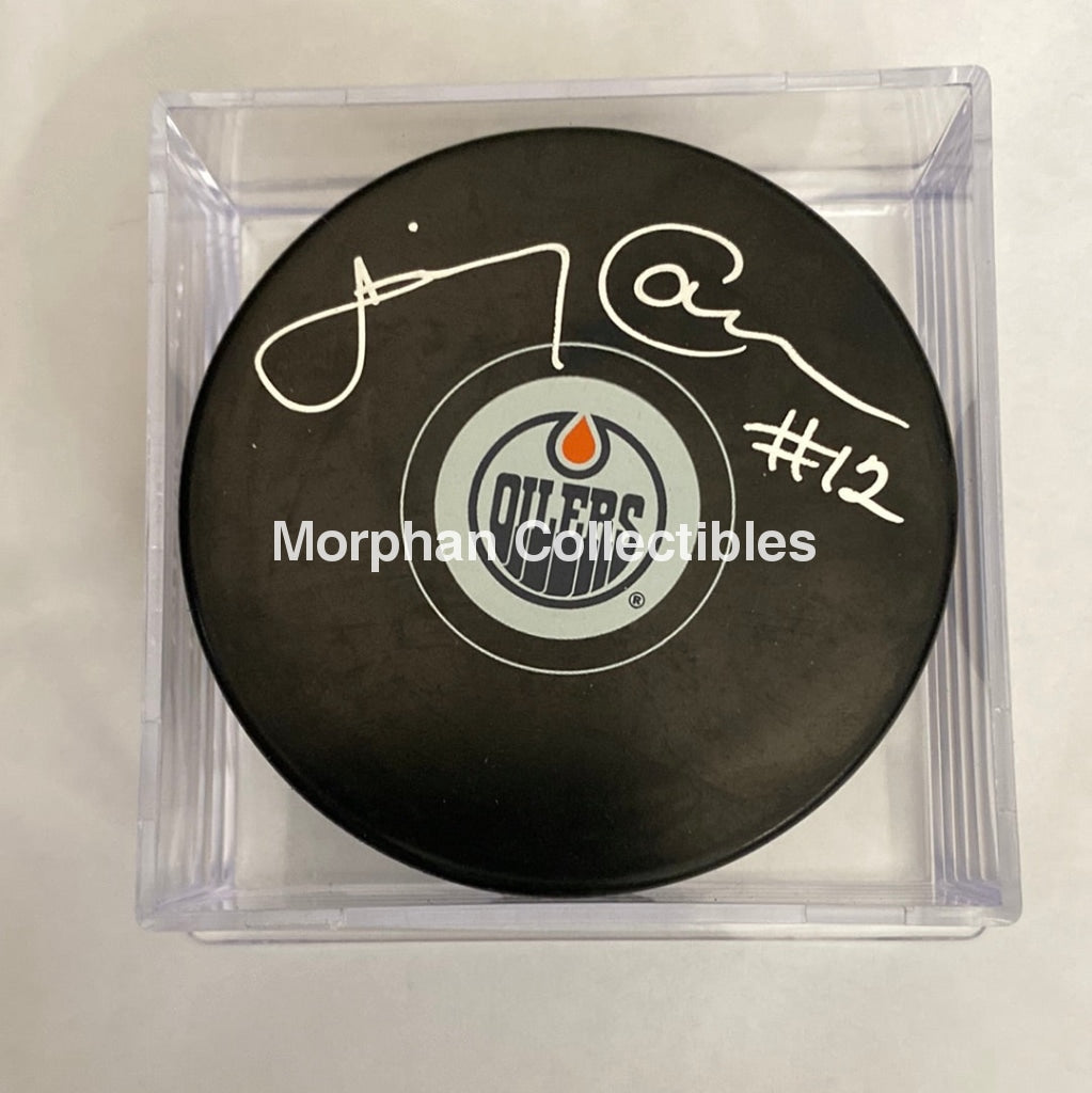 Jimmy Carson - Autographed Puck Hartford Whalers