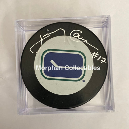 Jimmy Carson - Autographed Puck Vancouver Canucks