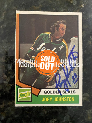 Joey Johnston - Autographed Card 1974-75 Opc