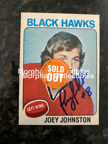 Joey Johnston - Autographed Card 1975-76 Opc