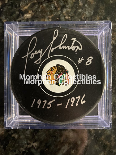 Joey Johnston - Autographed Pucks Chicago Blackhawks #2 Puck