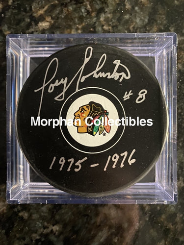 Joey Johnston - Autographed Pucks Chicago Blackhawks #2 Puck