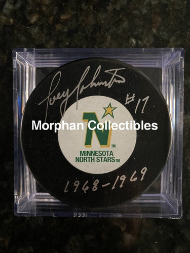 Joey Johnston - Autographed Pucks Minnesota North Stars #1 Puck