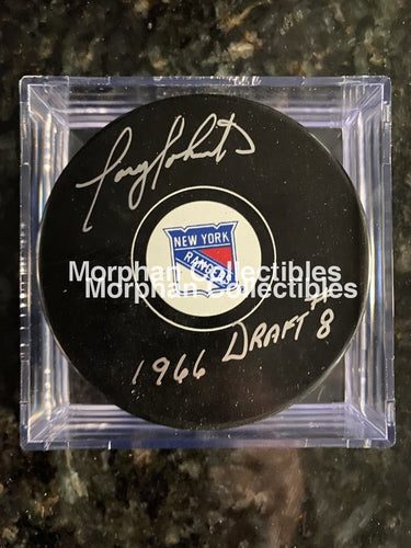 Joey Johnston - Autographed Pucks New York Rangers #1 Puck