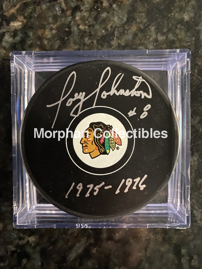 Joey Johnston - Autographed Pucks Chicago Blackhawks #1 Puck