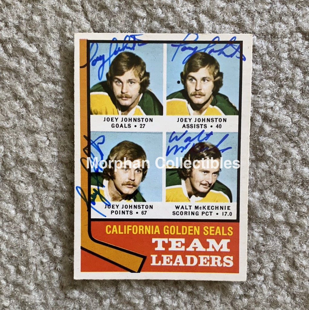 Joey Johnston/walt Mckechnie - Autographed Card 1974-75 Opc Team Leaders #1