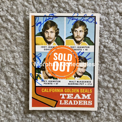 Joey Johnston/walt Mckechnie - Autographed Card 1974-75 Opc Team Leaders #1