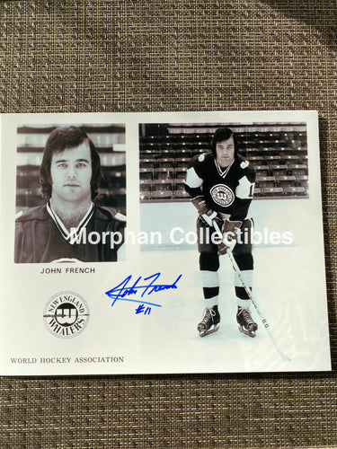 John French - Autographed 8X10 Photo New England Whalers
