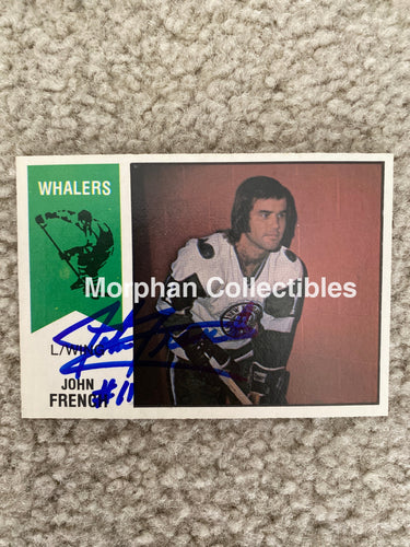 John French - Autographed Card 1974/75 Opc Wha