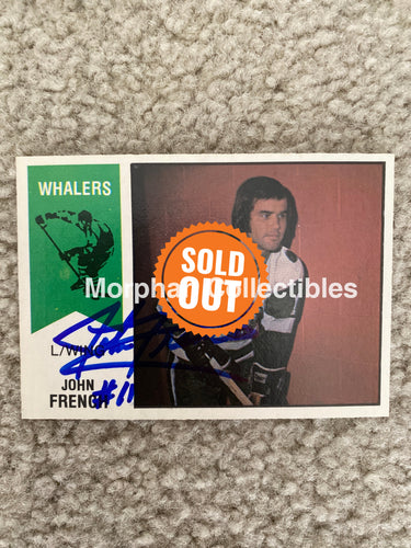 John French - Autographed Card 1974/75 Opc Wha