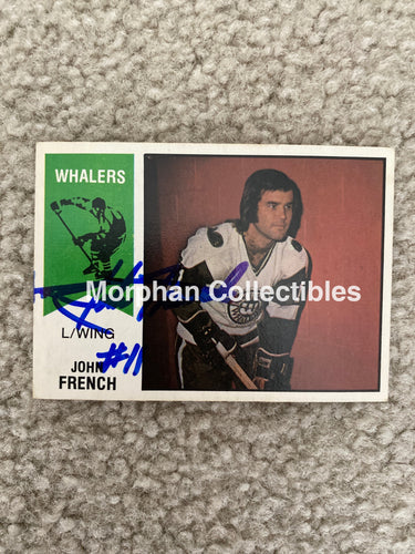 John French - Autographed Card 1974/75 Opc Wha