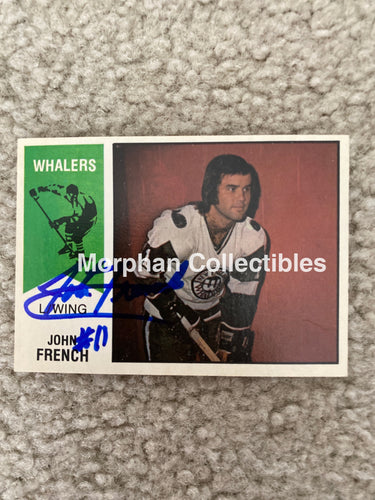 John French - Autographed Card 1974/75 Opc Wha