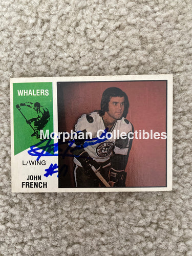 John French - Autographed Card 1974/75 Opc Wha