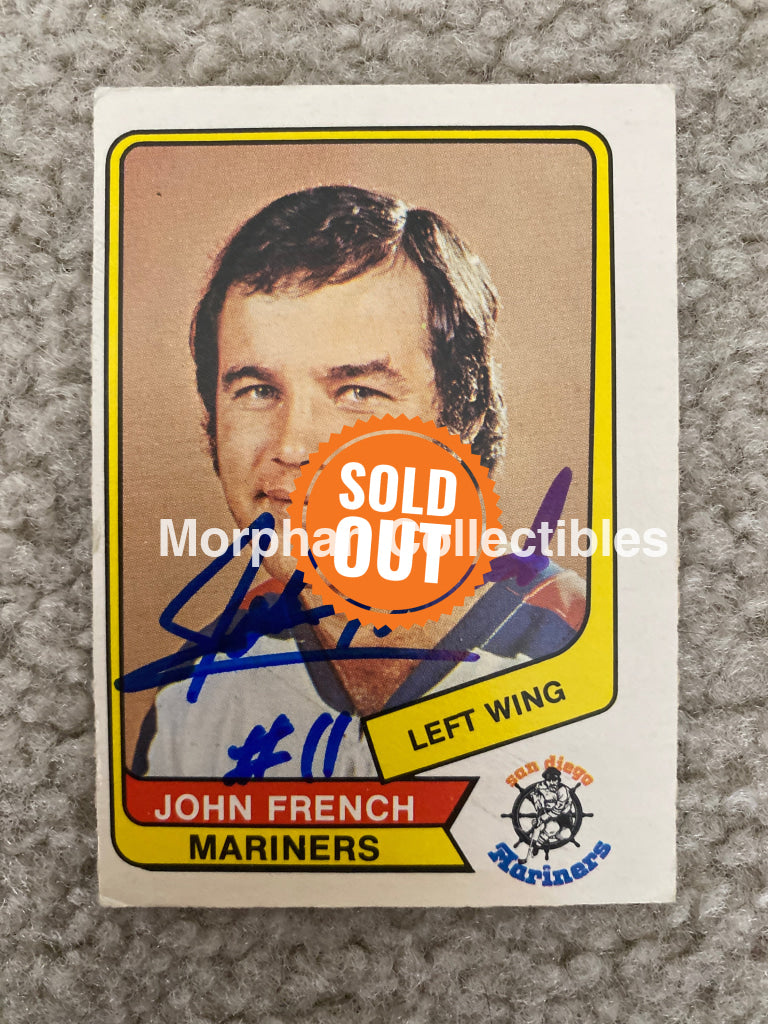 John French - Autographed Card 1976/77 Opc Wha