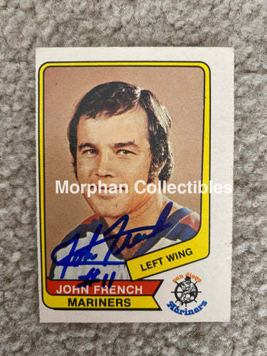 John French - Autographed Card 1976/77 Opc Wha