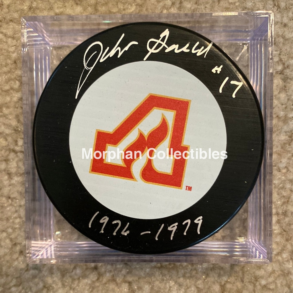 John Gould - Autographed Puck Atlanta Flames