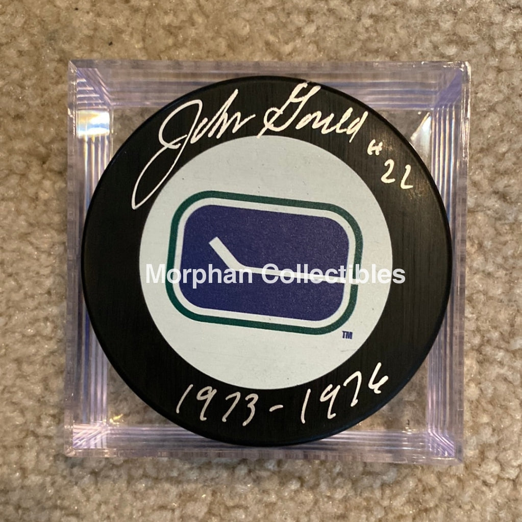 John Gould - Autographed Pick Vancouver Canucks Puck