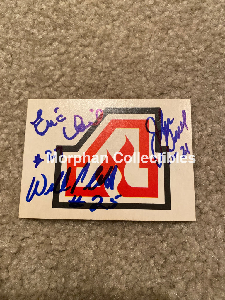 John Gould Willi Plett And Eric Vail - Autographed Card 1977-78 Team