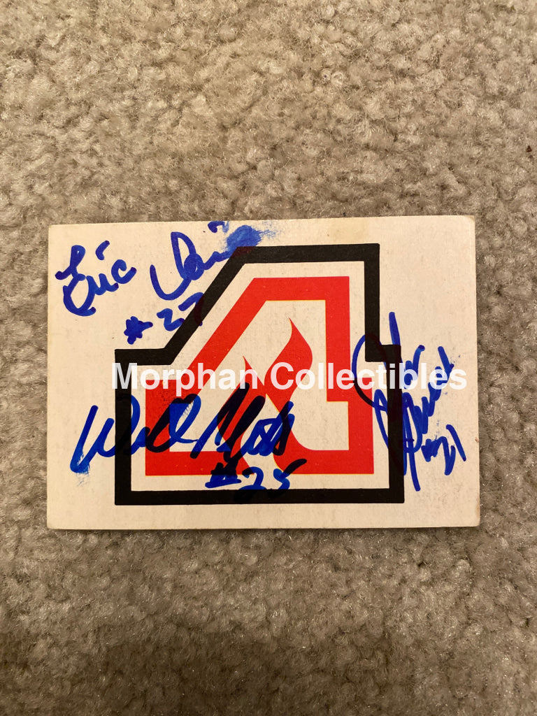 John Gould Willi Plett And Eric Vail - Autographed Card 1977-78 Team