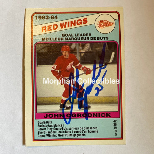 John Ogrodnick- Autographed Card - 1984-85 Opc