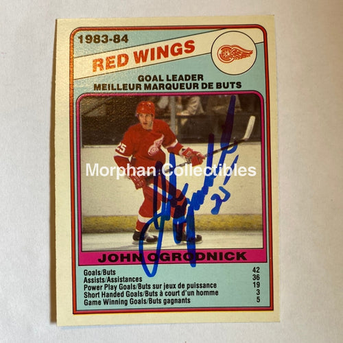 John Ogrodnick- Autographed Card - 1984-85 Opc