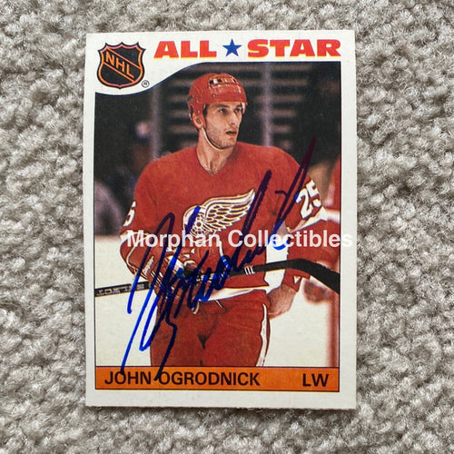 John Ogrodnick - Autographed Card - 1985 Topps Sticker