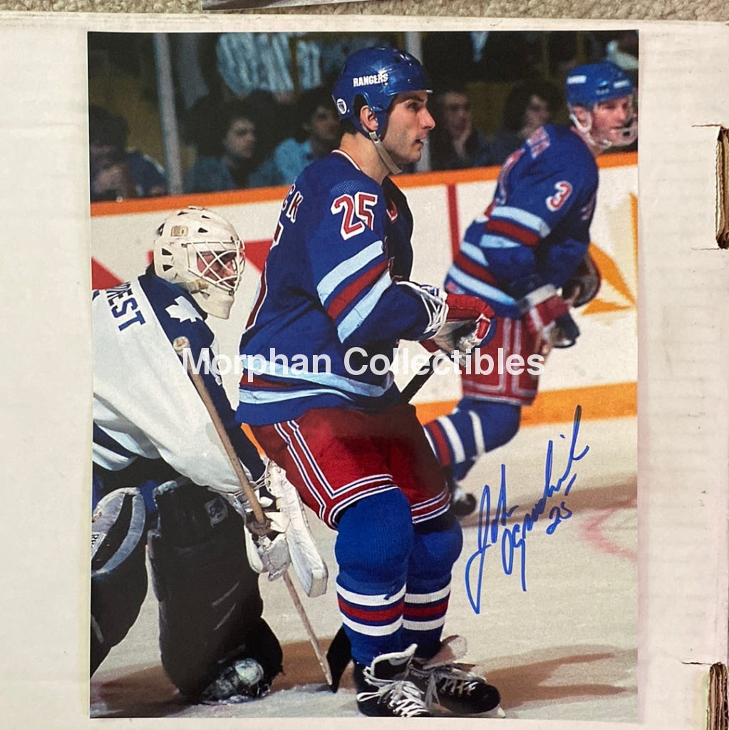 John Ogrodnick - Autographed New York Rangers 8X10 Photo