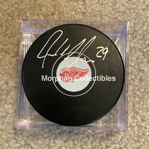 John Ogrodnick - Autographed Puck Detroit Red Wings