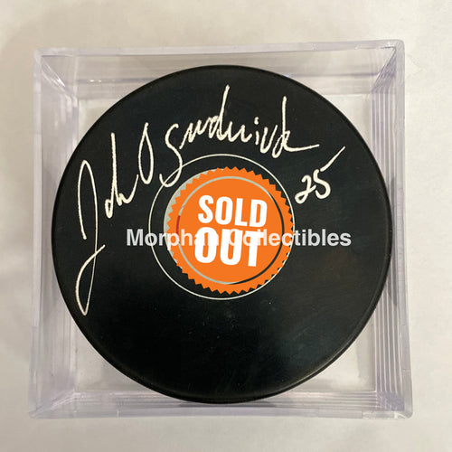 John Ogrodnick - Autographed Puck Detroit Red Wings