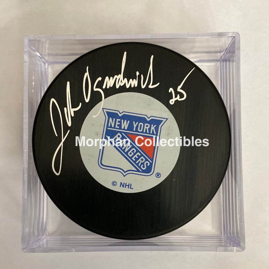 John Ogrodnick - Autographed Puck New York Rangers