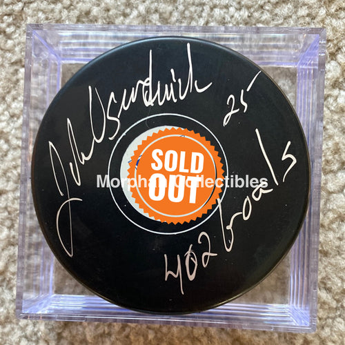John Ogrodnick - Autographed Puck New York Rangers