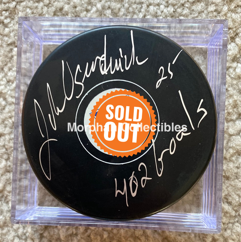 John Ogrodnick - Autographed Puck New York Rangers